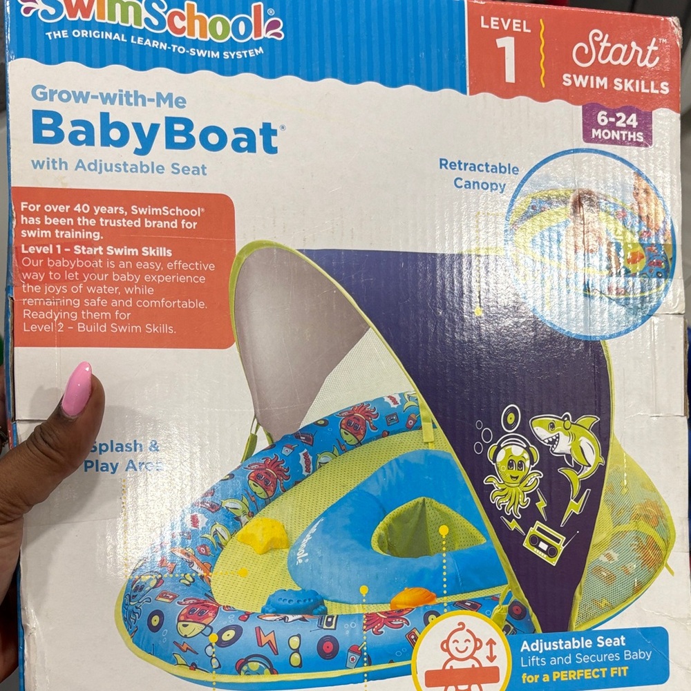 Baby Boat with Adjustable Seat - Blue
